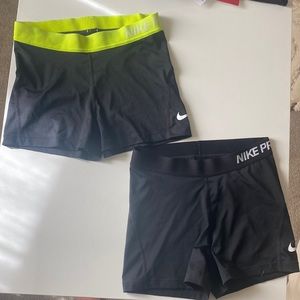 2 Nike pro shorts